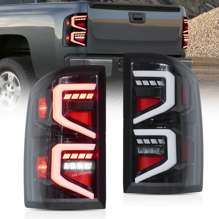 VLAND LED Tail Lights For Chevrolet Silverado 2007-2013 1500/2500/3500 2nd Gen With Sequential Turn Signal [DOT.]