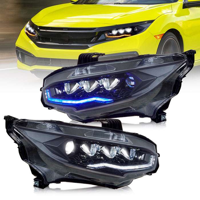 VLAND 2016-2021 Honda Civic LED Headlights Sedan / Hatchback / Coupe