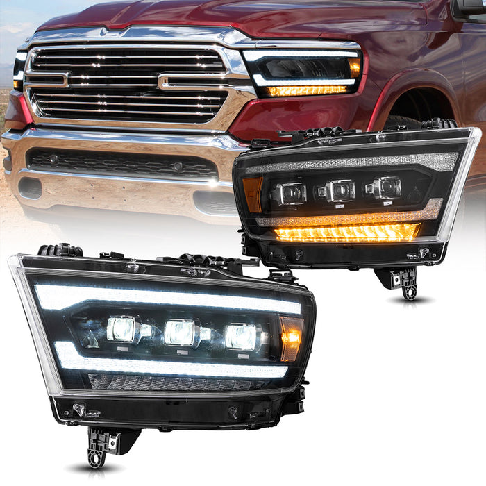 VLAND Matrix Projector Headlights For Dodge RAM 1500 2019-2024 5th Gen (DT) [SAE. DOT.]