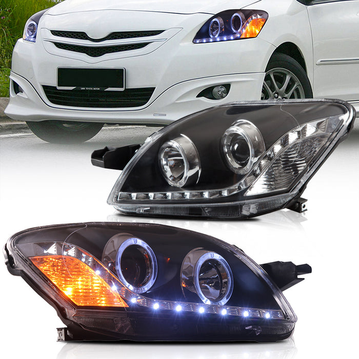 VLAND LED Projector Headlights For Toyota Yaris / Vios / Belta Sedan 2007-2012 (Second Generation / 2nd Gen XP90)