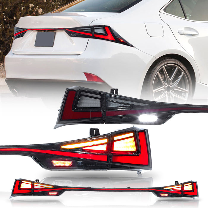 VLAND LED Taillights For Lexus IS 250 350 200t 300h F Sport 2014-2020 With Start-up Animation