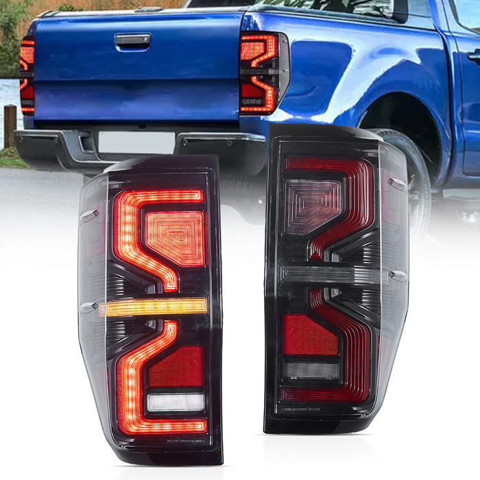 VLAND LED Tail Lights For Ford Ranger T6 2012-2018 1st Gen P375/PX With Sequential Indicators Turn Signals (Not Fit For US Models)