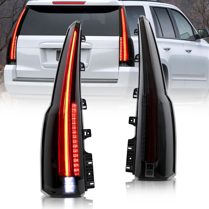 VLAND Full LED Tail Lights For Chevrolet(Chevy) Tahoe / Suburban 4th Gen 2015-2020 Red Turn Signal