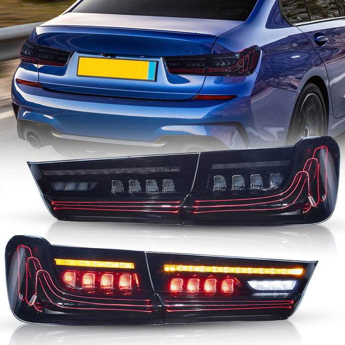 VLAND LED Laser Taillights For BMW 3-Series G20 2019-UP With Sequential Amber Turn Signals [E-MARK.]