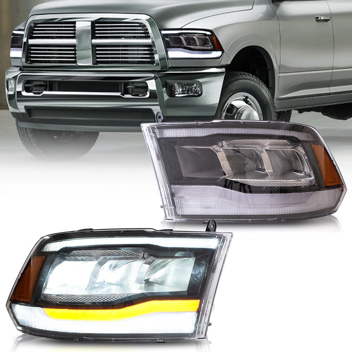 VLAND Full LED Headlights For Dodge Ram 1500 / 2500 / 3500 2009-2018 Ram1500 Classic 2019-2021 [DOT./SAE.]