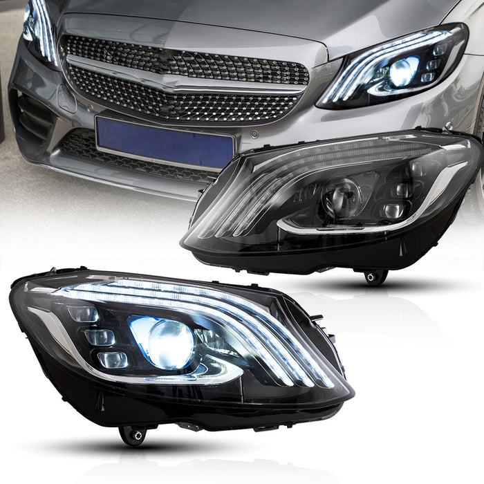 VLAND LED Headlights For Mercedes Benz W205 C-Class 2015-2021 C160/C180/C200/C250/C300/C400/C450/C43 AMG/C63 Coupe [E-MARK.]