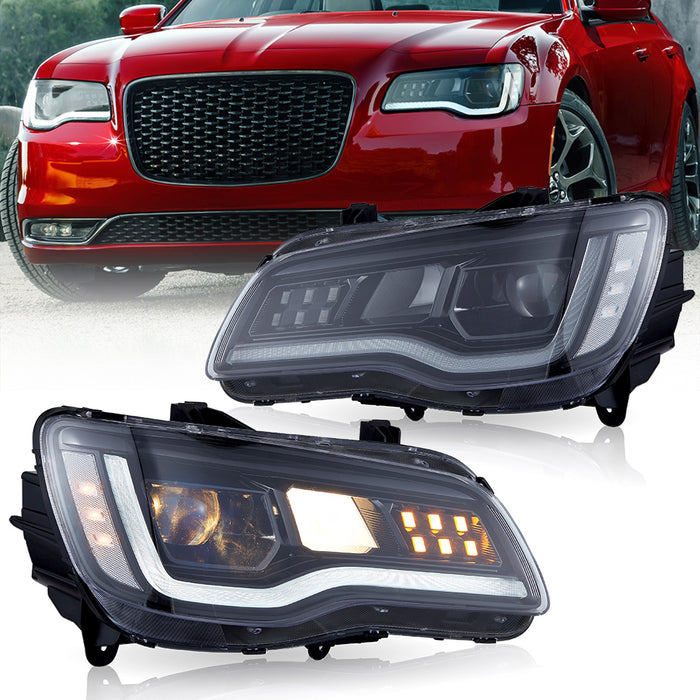 VLAND LED Projector Headllights For Chrysler 300/300C 2011-2023