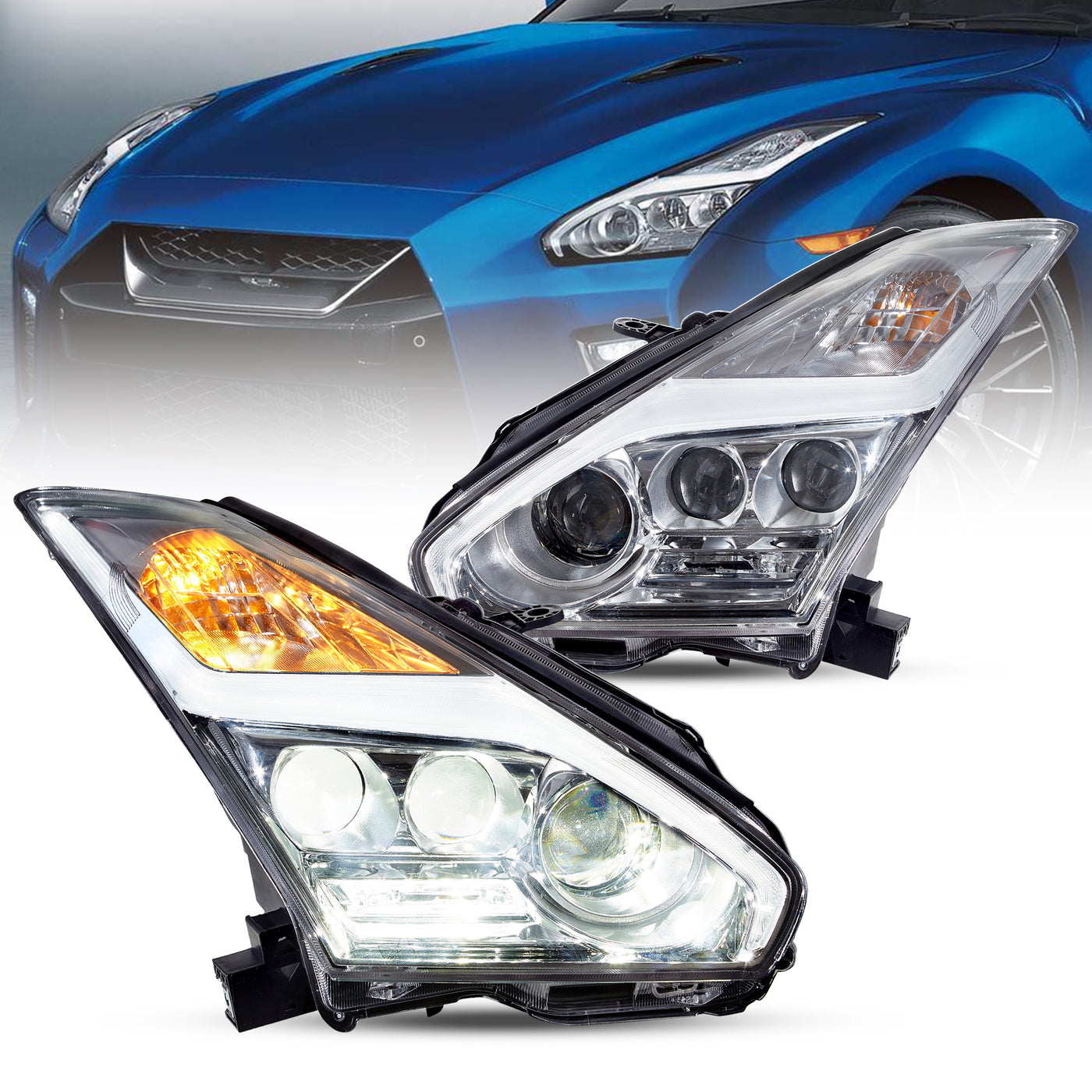 VLAND LED Head Lights For Nissan GTR R35 2008-2023 [DOT.]
