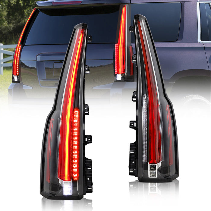 VLAND Full LED Tail Lights For Chevrolet(Chevy) Tahoe / Suburban 4th Gen 2015-2020 Red Turn Signal