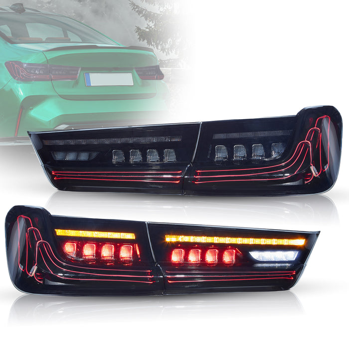 VLAND LED Laser Taillights For BMW 3-Series G20 2019-UP With Sequential Amber Turn Signals [E-MARK.]