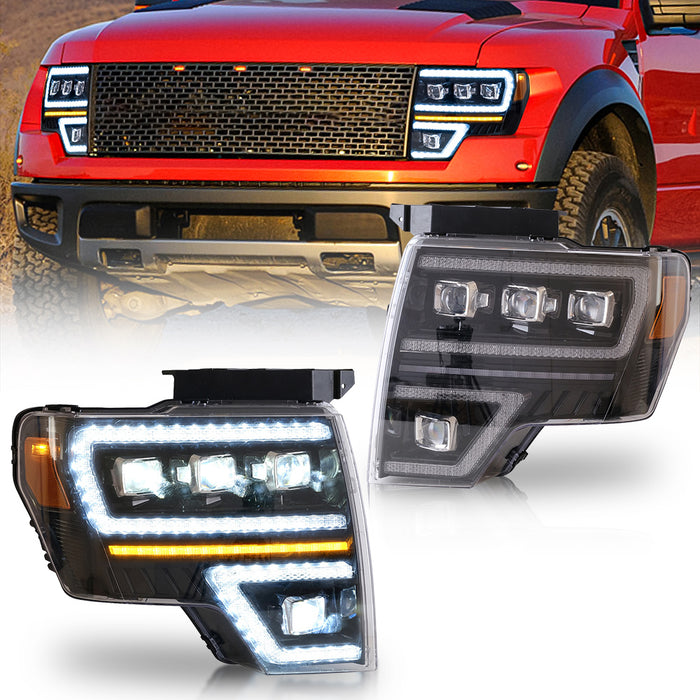 VLAND LED Projector Headlights For Ford F150 Pickup 2009-2014 With DRL [DOT. SAE.]