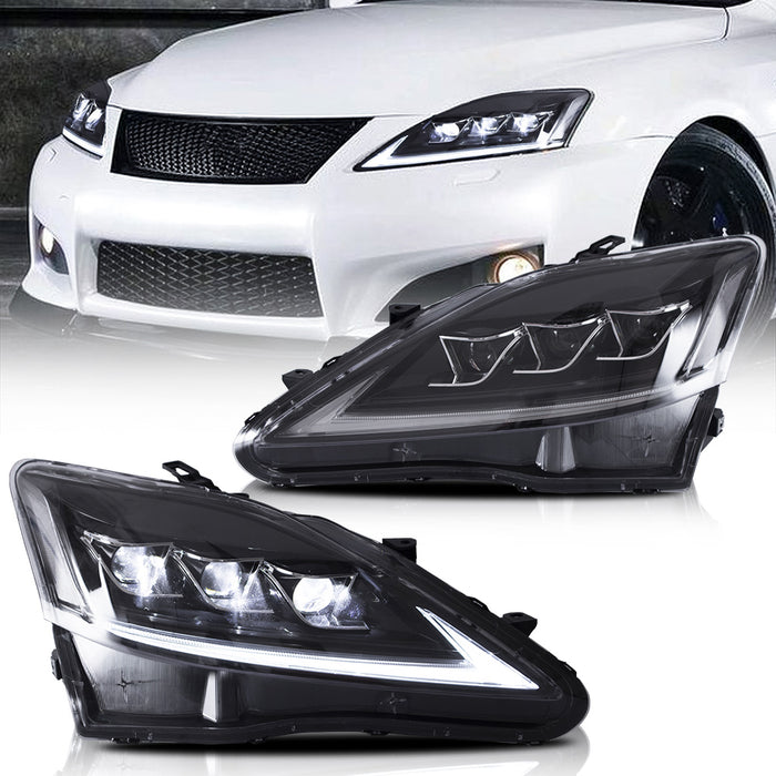 VLAND Full LED Headlights For Lexus IS250 & IS350 & ISF [XE20] 2005-2013 Sedan with Sequential Turn Signals