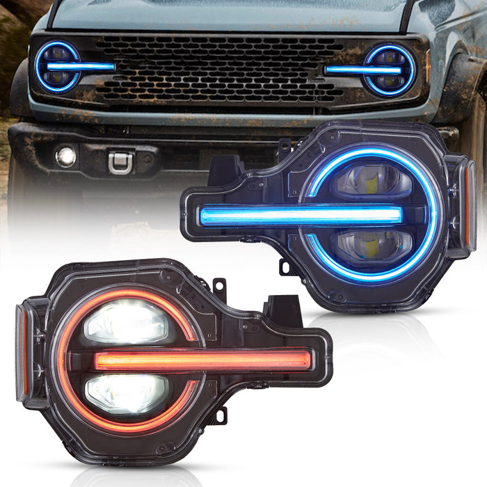 VLAND LED Head Lights For Ford Bronco 2020-2024