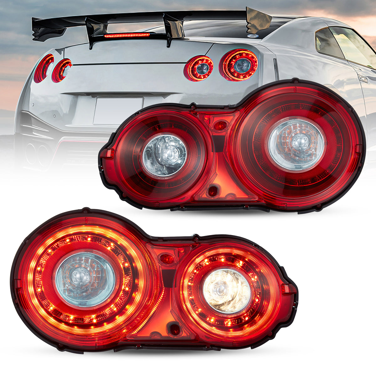 VLAND LED Tail Lights For Nissan GTR R35 2008-2023