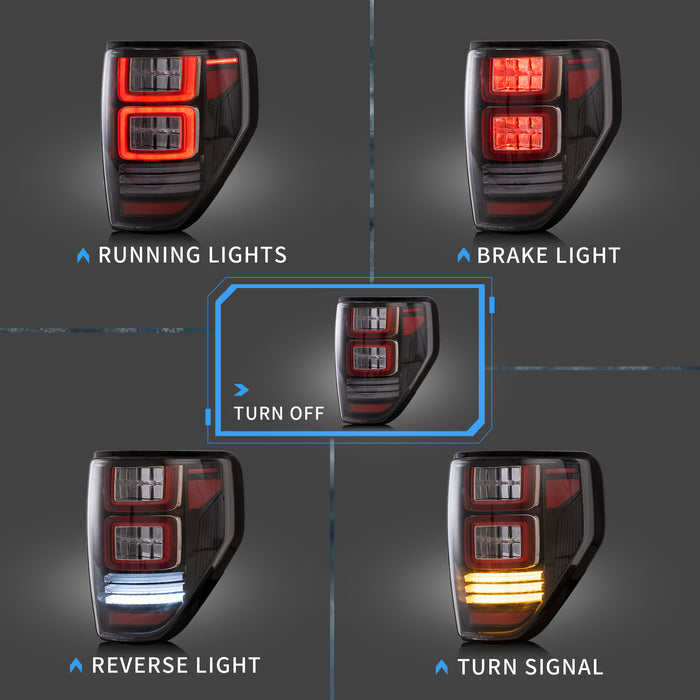 VLAND LED Projector Head Lights and Tail Lights For Ford F150 Pickup 2009-2014 With DRL [DOT. SAE.]