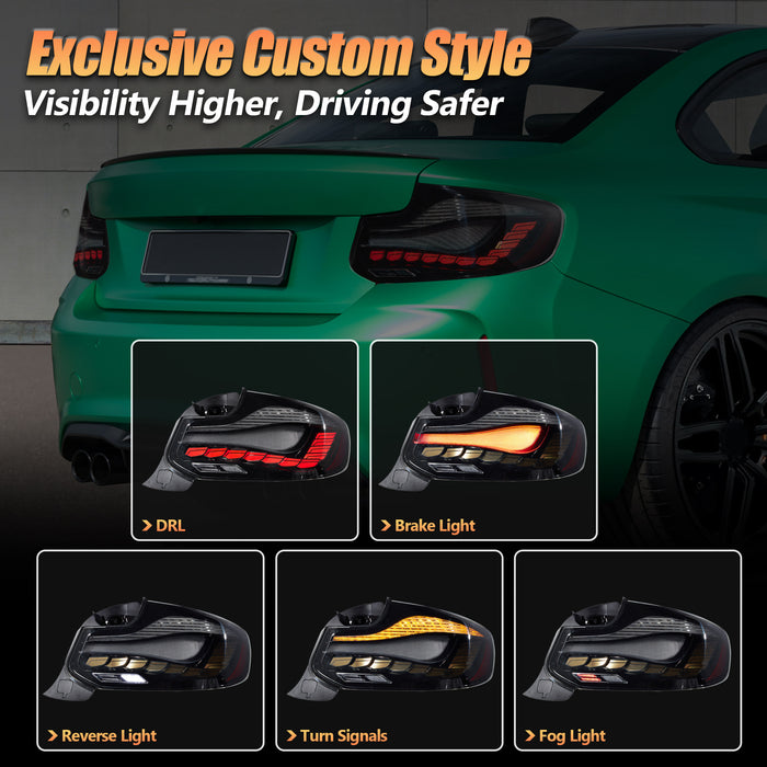 VLAND LED Taillights For BMW M2 F87 F22 F23 2014-2021 with Dynamic Start-up Animation [ DOT. E-MARK. ]