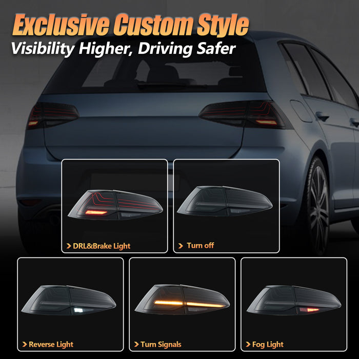 VLAND LED Tail lights Fit For Volkswagen Golf 7 MK7 MK7.5 2013-2020 Hatchback NOT FIT SPORTWAGEN