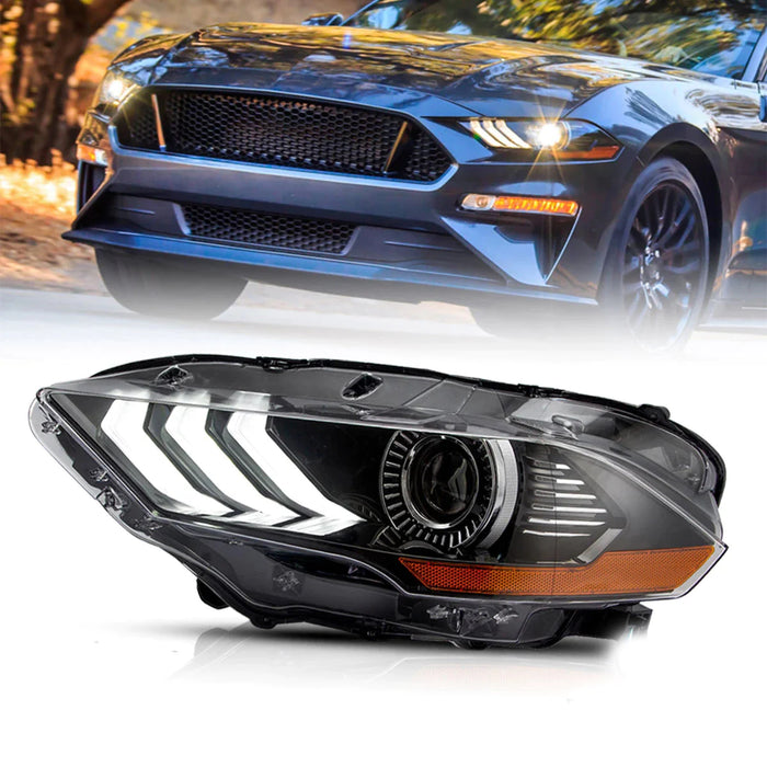 VLAND LED Projector Headlights For Ford Mustang GT and EcoBoost Models 2018-2023