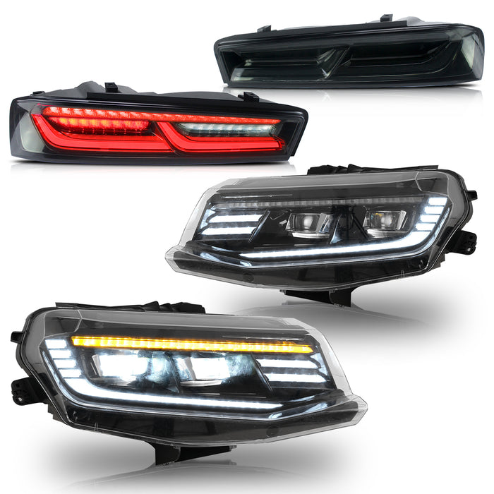 VLAND LED Projector Headlights and Taillights For Chevrolet / Chevy Camaro 6th Gen 2016-2018 [DOT.]