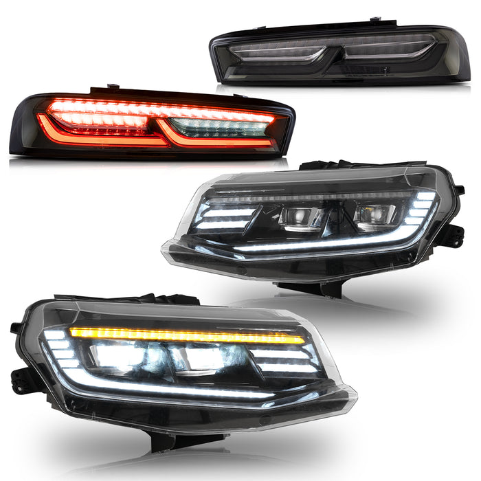 VLAND LED Projector Headlights and Taillights For Chevrolet / Chevy Camaro 6th Gen 2016-2018 [DOT.]