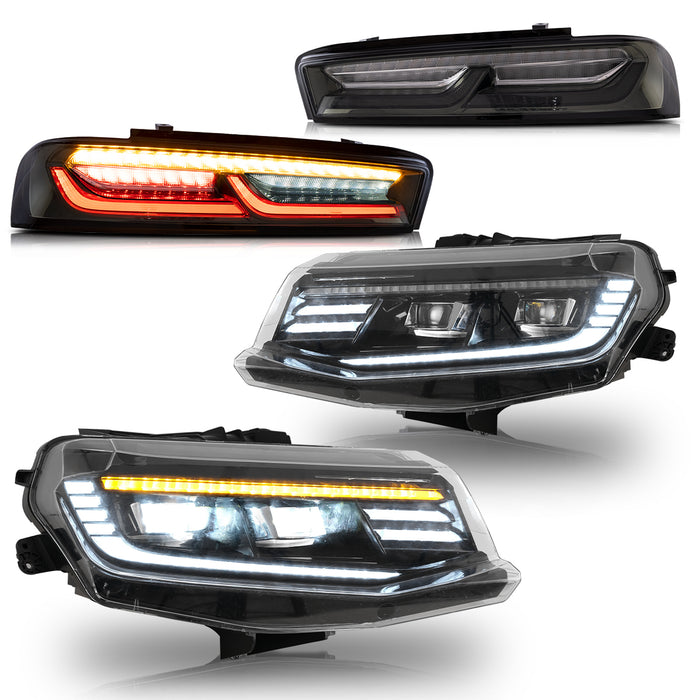 VLAND LED Projector Headlights and Taillights For Chevrolet / Chevy Camaro 6th Gen 2016-2018 [DOT.]