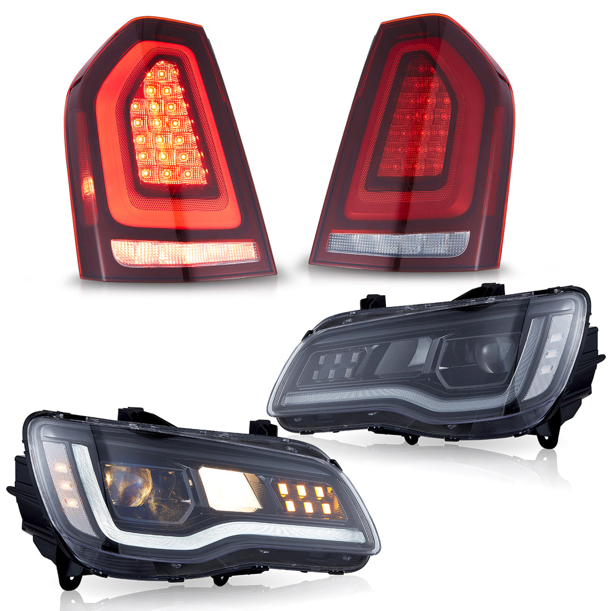 VLAND LED Headlights & Tail Lights For Chrysler 300/300C 2011-2014 ...