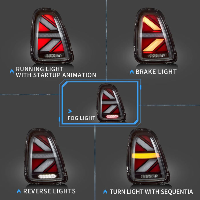 VLAND LED Headlights & Tail Lights For BMW Mini Cooper [Mini Hatch] R56 R57 R58 R59 2007-2013 Front And Rear Lamps Kits[E-MARK]