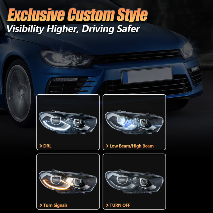 VLAND LED Head Lights For Volkswagen (VW) Scirocco 3rd Gen 2009-2014