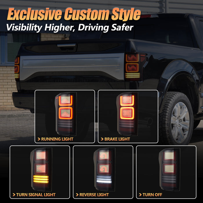 VLAND OLED Tail Lights For 2015-2020 Ford F150 W/AnimationTurn Signal [DOT. E-MARK.]