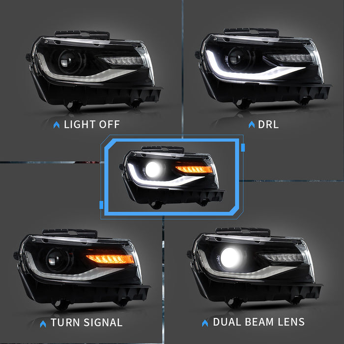 VLAND LED RGB Headlights and Taillights For Chevrolet Camaro 5th Gen Facelift 2014-2015 [DOT.]