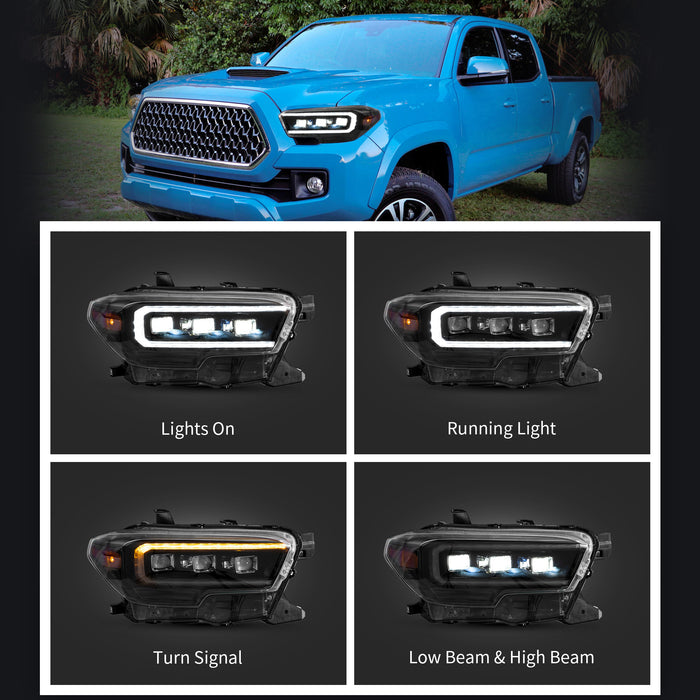 VLAND LED Matrix Projector Headlights For Toyota Tacoma N300 2015-2023 [DOT. SAE.]