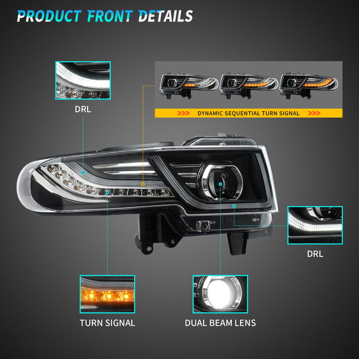 VLAND LED Headlights W/ Grille and Bulbs For Toyota Fj Cruiser 2007-2015