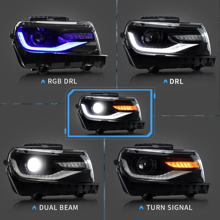 VLAND LED RGB Headlights and Taillights For Chevrolet Camaro 5th Gen Facelift 2014-2015 [DOT.]