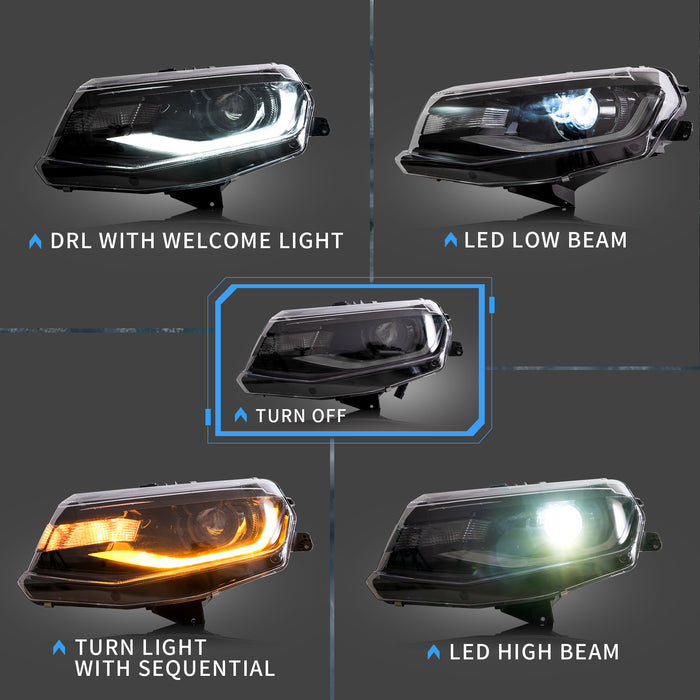 VLAND LED Head Lights and Taillights For Chevrolet / Chevy Camaro 6th Gen 2016-2018 [DOT.]