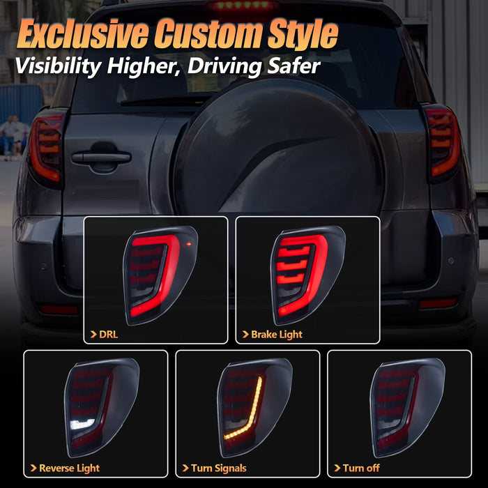 VLAND LED Taillights For Toyota RAV4 2006-2012 w/Animation Sequential Turn Rear Tail Lights Assembly