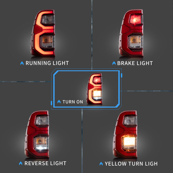 VLAND LED Tail Lights For Toyota Hilux / Vigo 2015-2020 with Start-up Animation