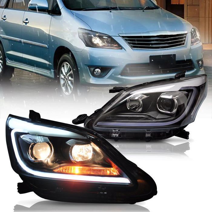 VLAND Projector Headlights For Toyota Innova 2012-2015 1st Gen AN40 2nd Facelift with Sequential Indicator