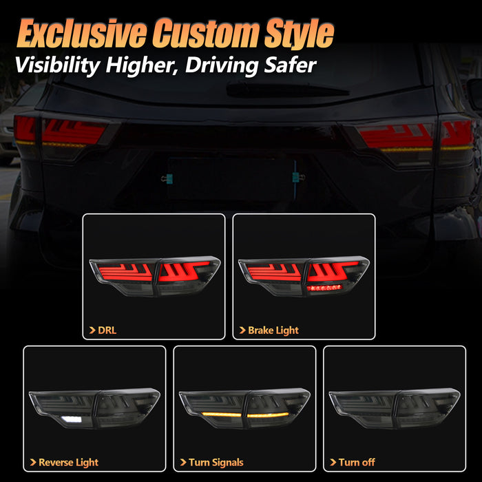 VLAND LED Taillights For 2014-2019 Toyota Highlander Assembly (Pair)