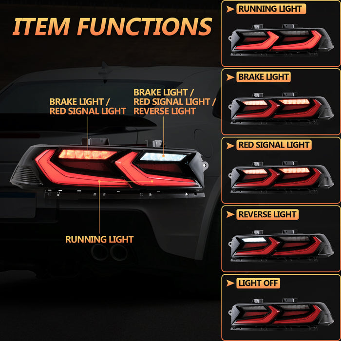 VLAND LED Tail Lights For Chevrolet Camaro 5th Gen Facelift 2014-2015 [DOT. SAE.]