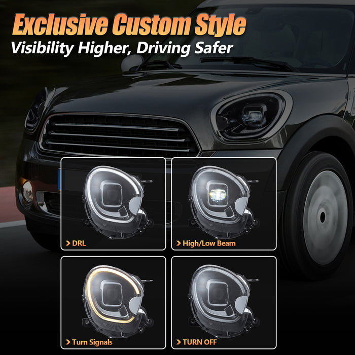 VLAND LED Head Lights For BMW Mini Countryman R60 2010-2016 [E-MARK]