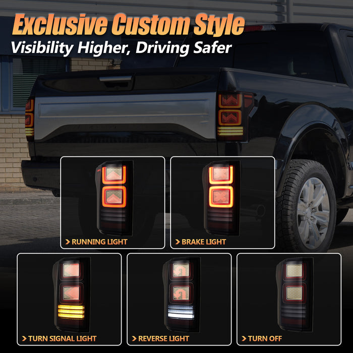 VLAND OLED Tail Lights For 2015-2020 Ford F150 W/AnimationTurn Signal [DOT. E-MARK.]