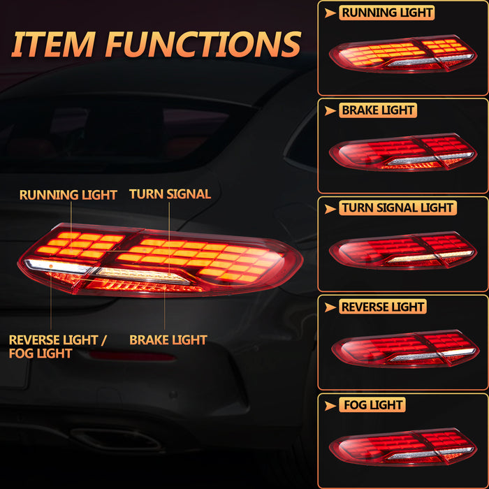 VLAND LED Taillights For Mercedes Benz C-Class Coupe/Cabriolet A205/C205 2015–2023