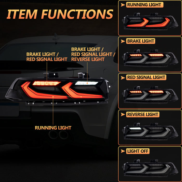 VLAND LED Tail Lights For Chevrolet Camaro 5th Gen Facelift 2014-2015 [DOT. SAE.]