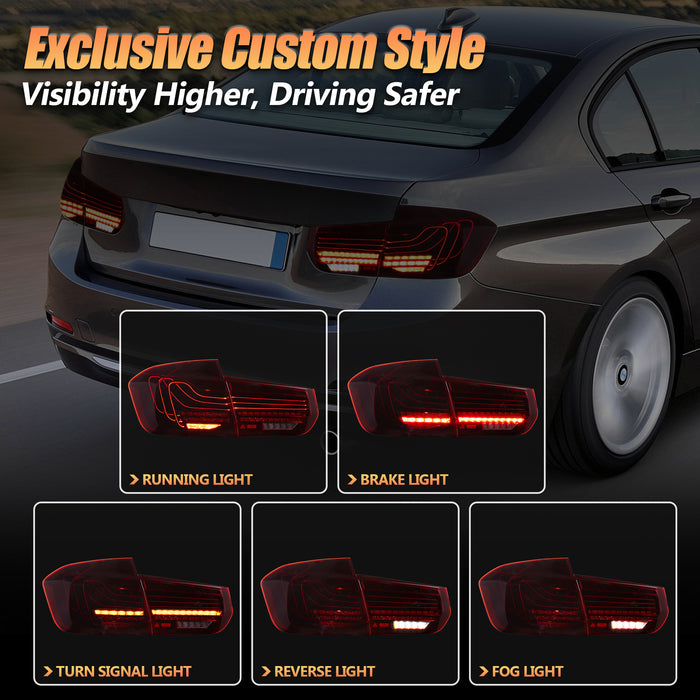 VLAND Laser Tail Lights For BMW 3-Series M3 F30 F35 F80 2012-2019 CSL Style [E-MARK.]