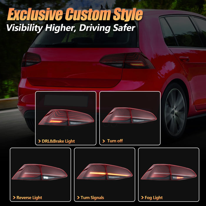 VLAND LED Tail lights Fit For Volkswagen Golf 7 MK7 MK7.5 2013-2020 Hatchback NOT FIT SPORTWAGEN
