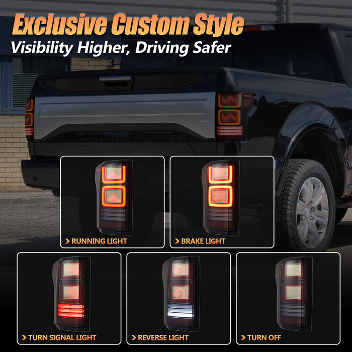 VLAND OLED Tail Lights For 2015-2020 Ford F150 W/AnimationTurn Signal [DOT. E-MARK.]