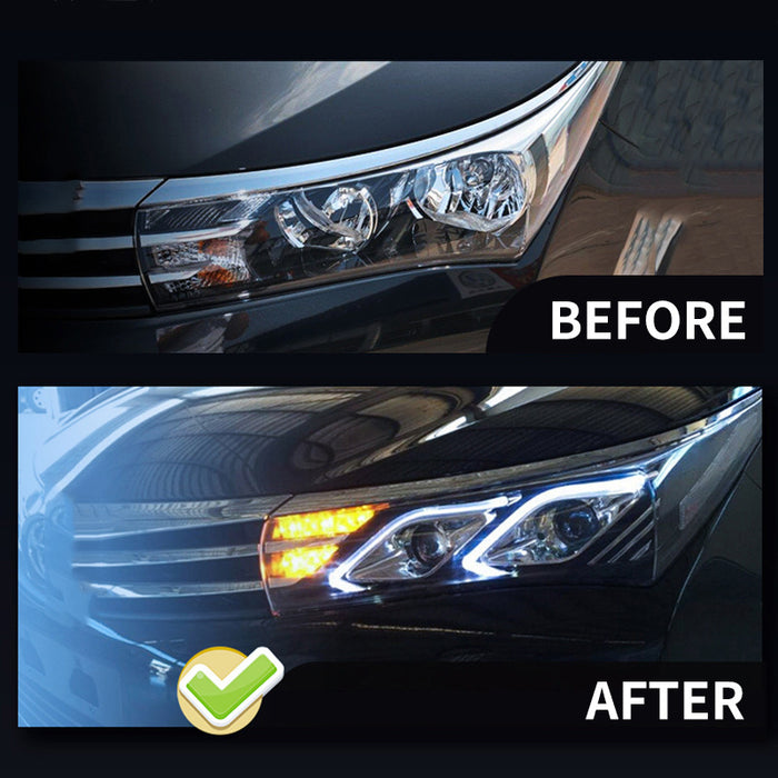 VLAND LED Headlights For Toyota Corolla 11th Gen E170/E180 International Version 2014-2019 -0251-GNBC