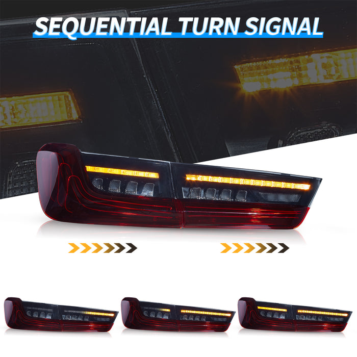 VLAND LED Laser Taillights For BMW 3-Series G20 2019-UP With Sequential Amber Turn Signals [E-MARK.]