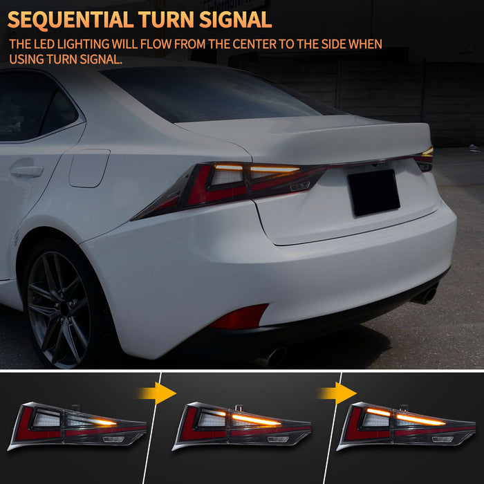 VLAND LED Taillights For Lexus IS 250 350 200t 300h F Sport 2014-2020 With Start-up Animation