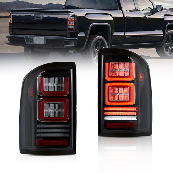 VLAND LED Tail Lights For GMC Sierra 1500 2500HD 3500HD 2014-2018 With Startup Animation [DOT.]